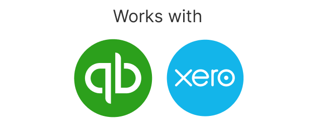 Works with QuickBooks and Xero