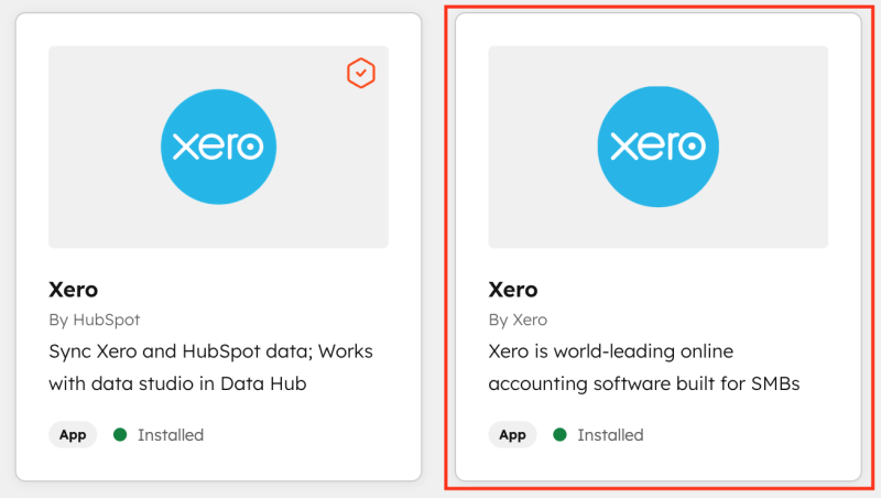 Xero on the HubSpot marketplace